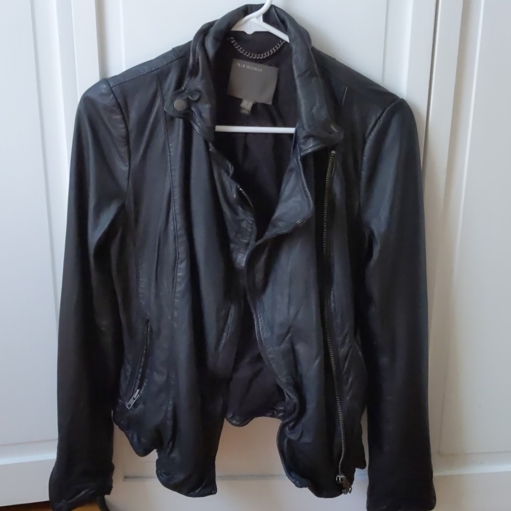 Muubaa Black Leather Jacket
